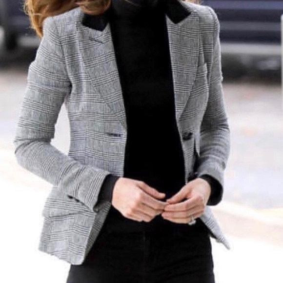 Vintage 90s Textured Gray Tailored Collared Coat - Picture 6 of 11